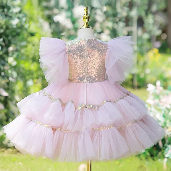 Pink_Sequin_Birthday_Party_Dress_With_Wing_Shoulders