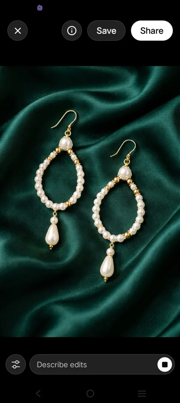 Handcrafted_Elegant_Pearl_And_Gold_Teardrop_Dangle_Earrings