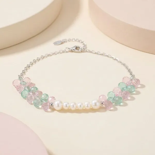 Handcrafted_Pastel_Crystal_Beaded_Bracelet_With_Silver_Chain_Clasp