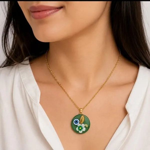 FOREST_Green_MONALISA_PENDENT_Chain