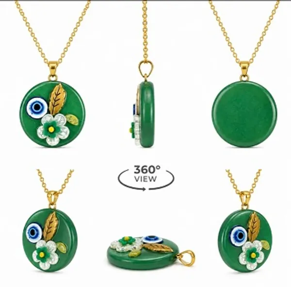 FOREST_Green_MONALISA_PENDENT_Chain