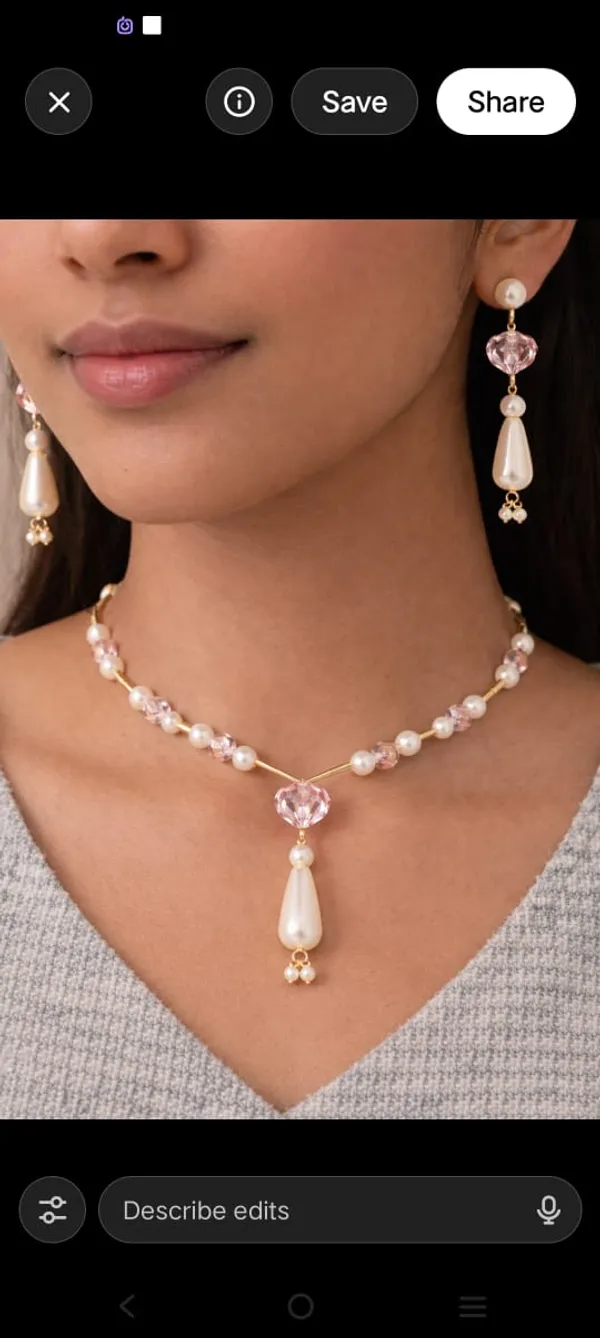 Handcrafted_Pink_Crystal_And_Pearl_Jewelry_Set___Necklace_And_Earrings