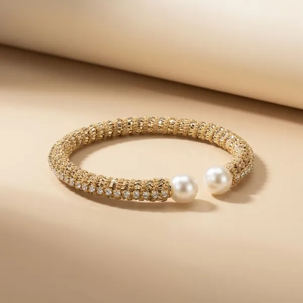 Handcrafted_Sparkling_Gold_Toned_Rhinestone_Bracelet_With_Pearl_Accents