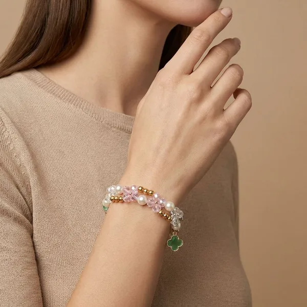 Handcrafted_Elegant_Pearl_And_Crystal_Beaded_Bracelet_Set___Pack_Of_2