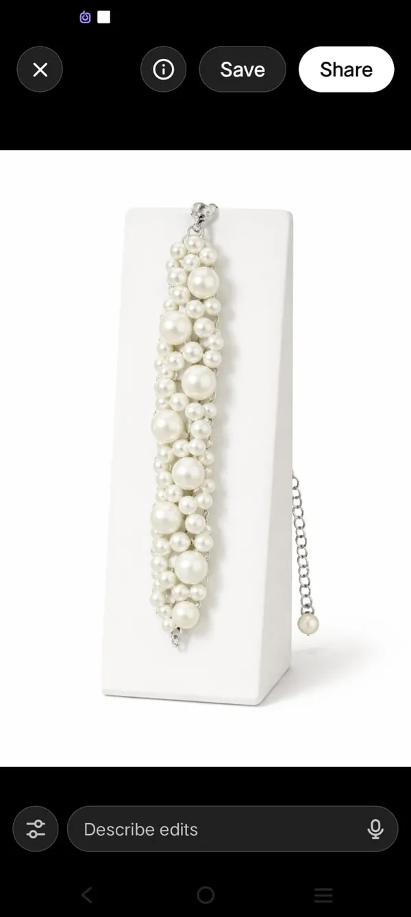 Handcrafted_Elegant_Clustered_Pearl_Bracelet_With_Silver_Chain