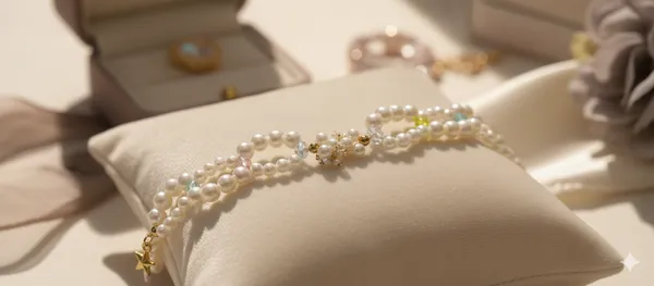 Handcrafted_Elegant_Pearl_Bracelet_With_Golden_Charms_And_Beads