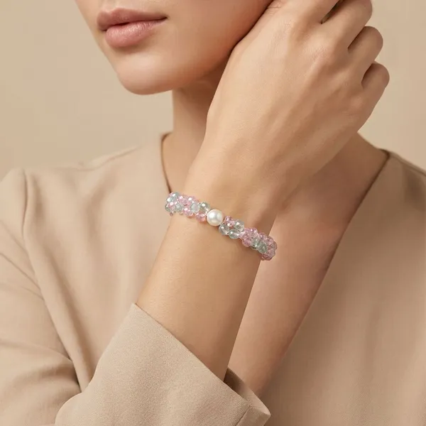 Handcrafted_Pink_Crystal_And_Pearl_Beaded_Bracelet___Elegant_Handcrafted_Jewelry