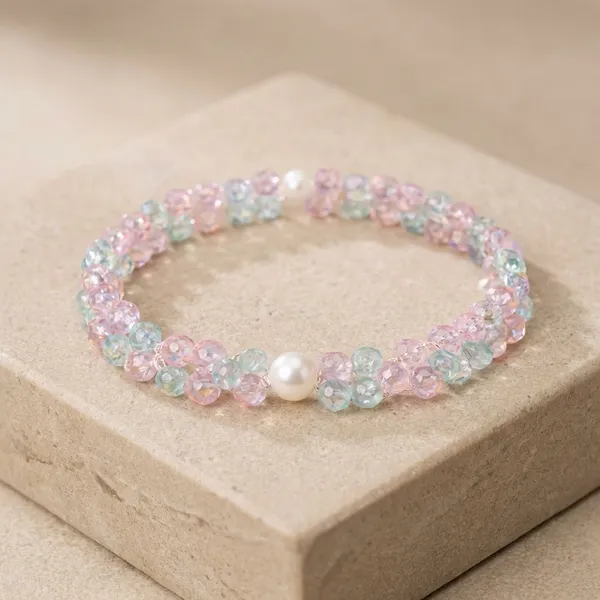 Handcrafted_Pink_Crystal_And_Pearl_Beaded_Bracelet___Elegant_Handcrafted_Jewelry