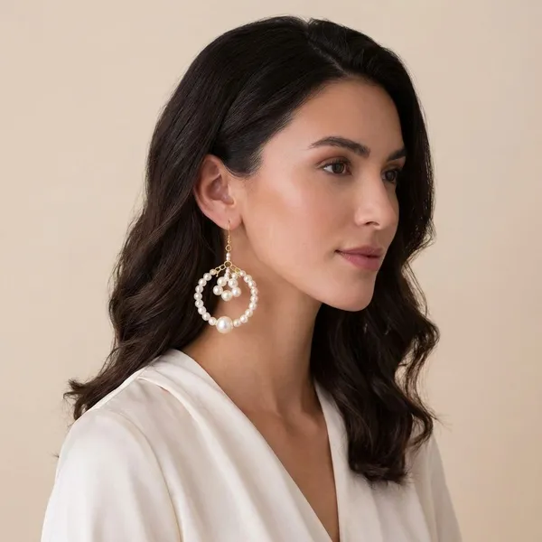 Handcrafted_Elegant_Pearl_Circle_Hoop_Earrings_With_Gold_Tone_Finish