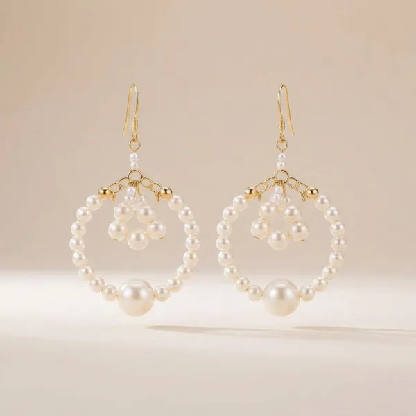 Handcrafted_Elegant_Pearl_Circle_Hoop_Earrings_With_Gold_Tone_Finish