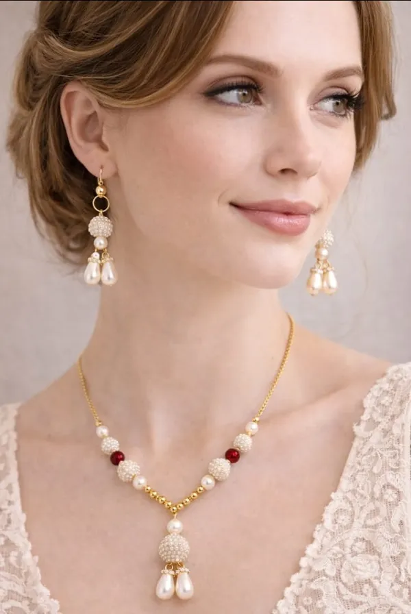 Handcrafted_Elegant_Pearl_Drop_Earrings_With_Gold_Tone_Finish