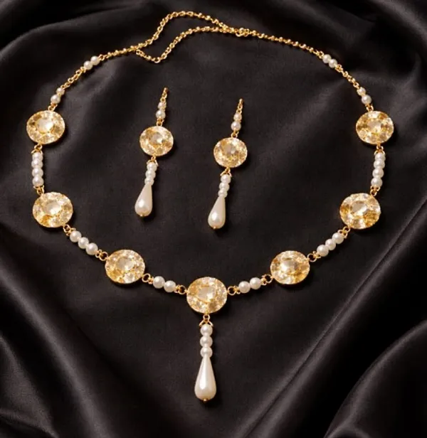 Handcrafted_Golden_Disc_Drop_Earrings_With_White_Bead_Danglers