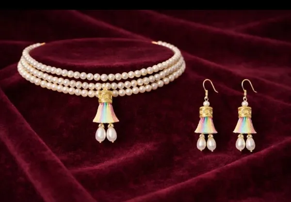 Handcrafted_Multicolor_Tassel_Earrings_With_Pearl_And_Gold_Embellishments