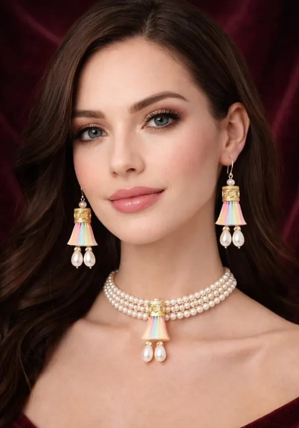 Handcrafted_Multicolor_Tassel_Earrings_With_Pearl_And_Gold_Embellishments