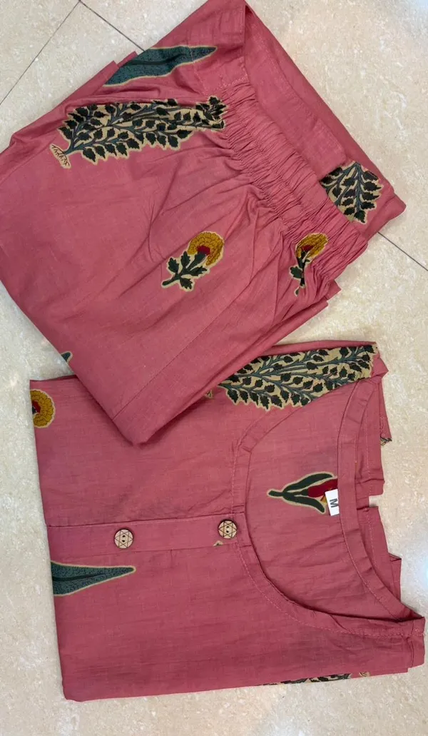 Pink_ethnic_co-ord_set_with_front_buttons_and_flared_skirt