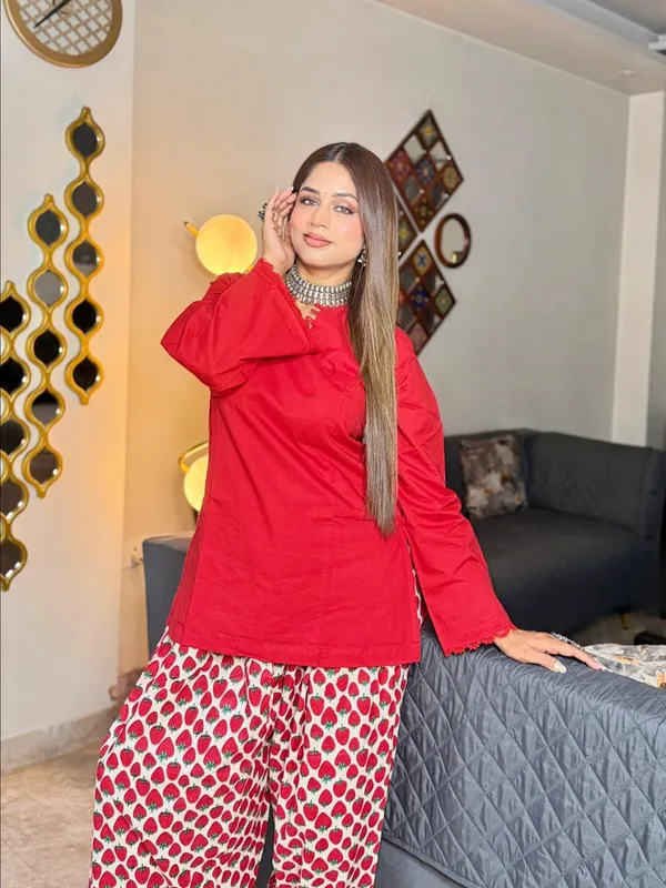 Red_Kurta_with_Strawberry_Print_Palazzo_Set