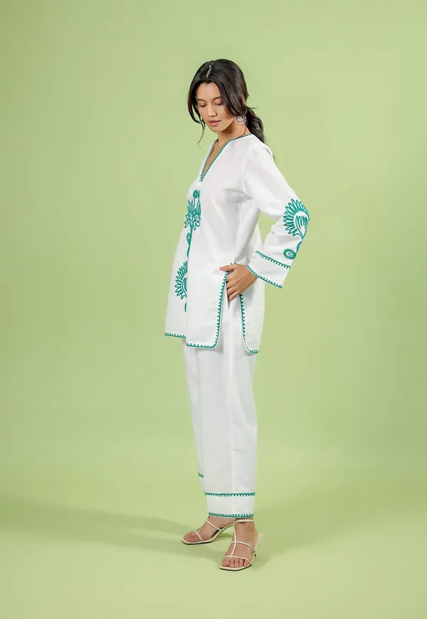 The_Bagh_Emerald_&_White_Kurta_Set