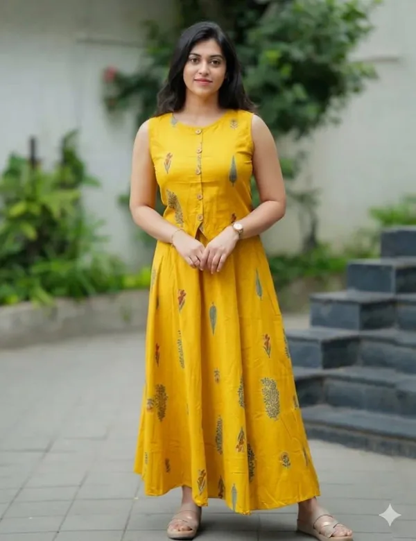 Yellow_Ethnic_Crop_Top_and_Flared_Skirt_Set