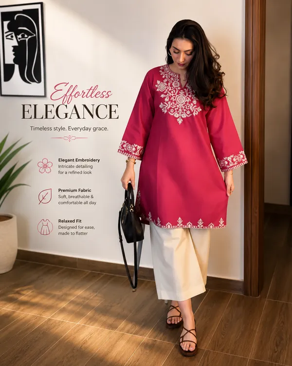 Pink_And_White_Cotton_Embroidered_Kurta_Set_With_Palazzo_Pants_For_Women