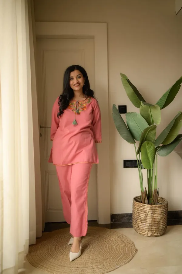 Pink_Cotton_Embroidered_Co_Ord_Set_For_Women