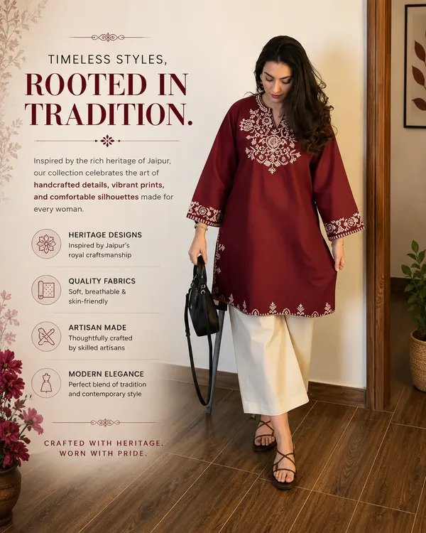 Embroidery_Red_Cotton_Kurta_Set_with_Palazzo_Pants