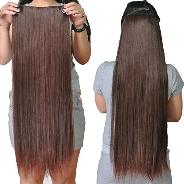 Maroon_Black_Hair_Extension_25_Inc_Maroon_Mix_Highlighter_Straight_Extension_Original_Maroon_,_For_Women