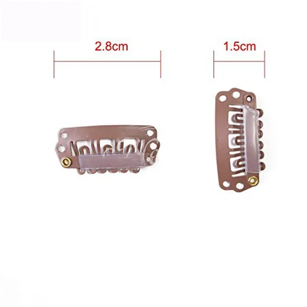 Brown_Stainless_Steel_U-Shape_With_Soft_Rubber_6_Teeth_Clip_In_Hair_Extensions_For_Women
