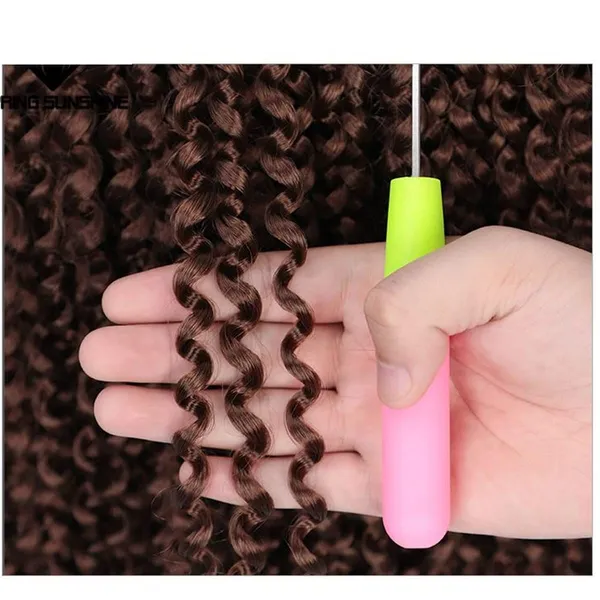Black_2_No_Curly_Kinky_Hair_Latest_Fashionable_High_Density_Fiber_Hair_Extension/Lot_Kinky_Curly_Crochet_Braids_Synthetic_Extension_1_Bundle_22_Inch_(8_Pc_Folded)..._For_Women