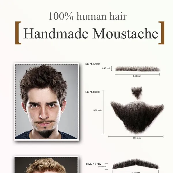 Black_Fake_Beard_Mustache_Word_Simulation_Of_100%_Human_Hair_For_Acting/Molding/Party_For_Men