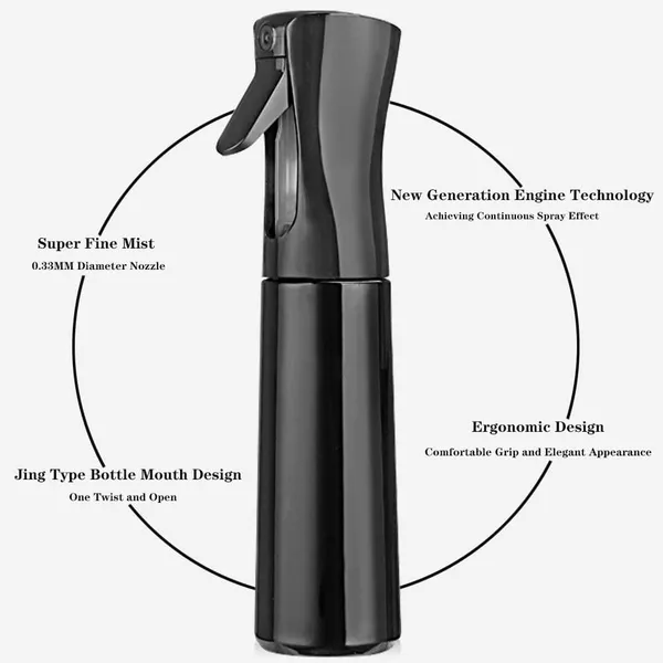 Black_Hair_Spray_Bottle_Empty_Plastic_Refillable_Fine_Mist_Sprayer_Bottle_For_Hair_Styling_Cleaning_Garden_Continuous_Water_Mister_(250_Ml_).._For_Women