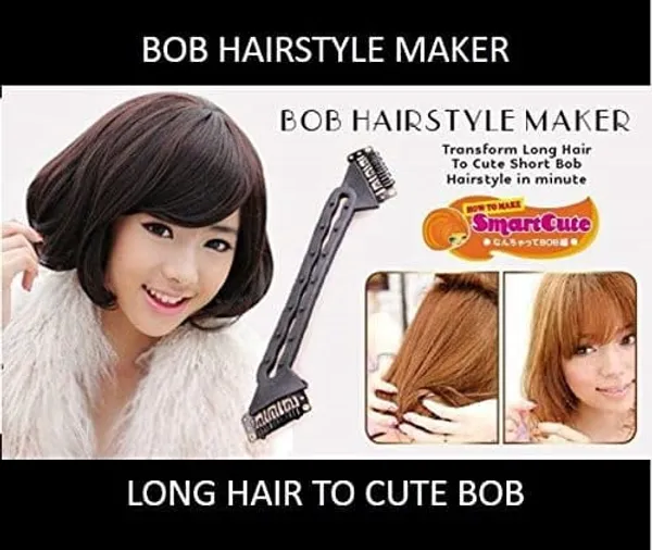 Black_Bob_Flexible_Roller_Clip_Long_To_Short_Hair_Style_Maker_Hair_Tools_Insert_Hair_Pads_Base_Hair_Maker_Hairstyle_Styling_Design_Beauty_Tool_Fashion_Accessory_(17_Cm_Big_Diy_Bob_Maker).._For_Women