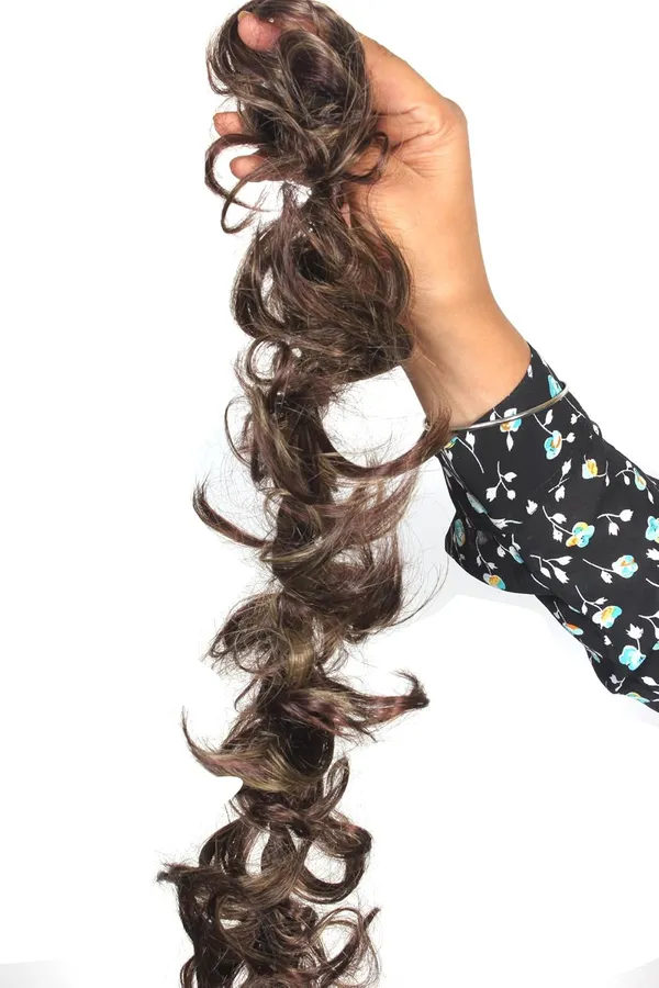 Brown_And_Maroon_Funky_Curly_Elastic_Hair_Bun_Flexible_36_Inch_Frill_Multi_Purpose_Bride_Casual_Hair_Volume_Make_Use_Extension_For_Women