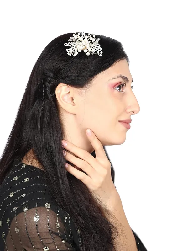 White_1_Pc_Bride_Accessories_Hair_Brooch_Comb_White_Pearl_With_White_Stone_Flower_Wedding_Hair_Piece_Crystal_Pearl_Hair_Accessories_For_Women
