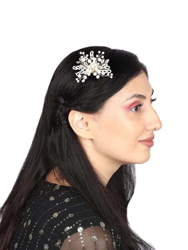 White_1_Pc_Bride_Accessories_Hair_Brooch_Comb_White_Pearl_With_White_Stone_Flower_Wedding_Hair_Piece_Crystal_Pearl_Hair_Accessories_For_Women