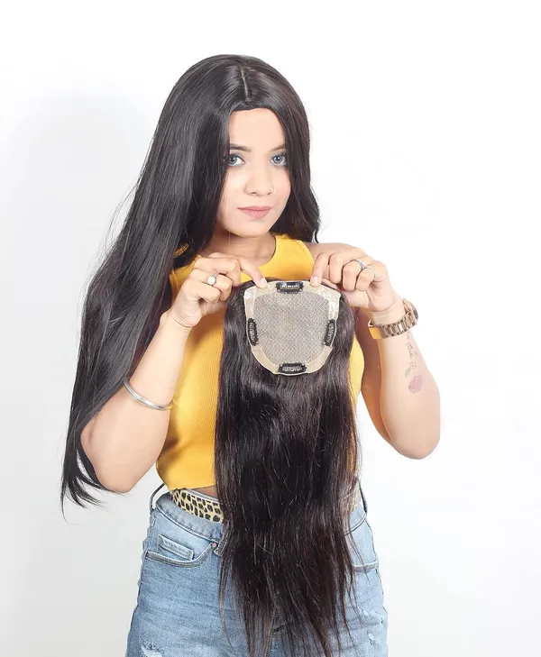 Human_Hair_Straight_Clip-In_Topper_for_Women