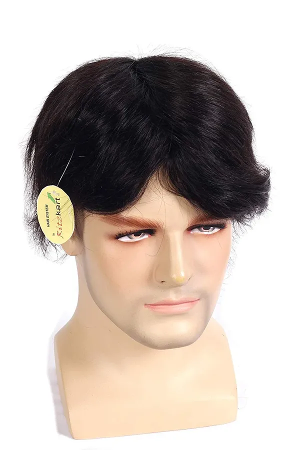 Black_Usa_Regular_Base_Monofilat_Hair_Toupee,Hair_Wig_For_,100%_Human_Hair_Patch/Hair_Wig_(8X6)_For_Women
