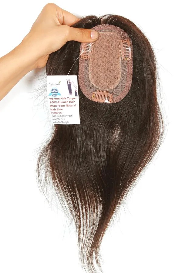 Human_Hair_Straight_Clip-In_Crown_Topper_with_Bangs