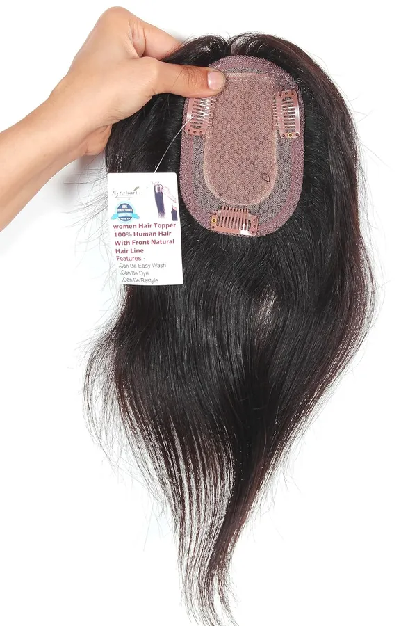 Human_Hair_Straight_Clip-In_Crown_Topper_with_Bangs
