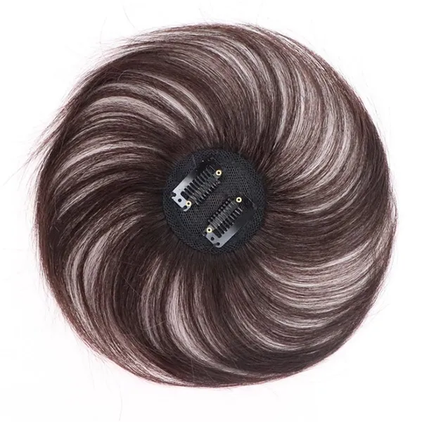 Brown_20_Cm_Human_Hair_Straight_Clip_In_Topper_Thin_Short_Top_Hair_Piece_For_(100_Gm)_For_Women