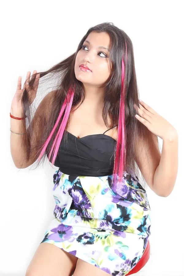 Pink_2_Pc_Hair_Extension_Straight_Multi_With_Glitter_Mix_Hair_Streaks_-_25_Inch_Length_Single_Clip_Included_For_Women
