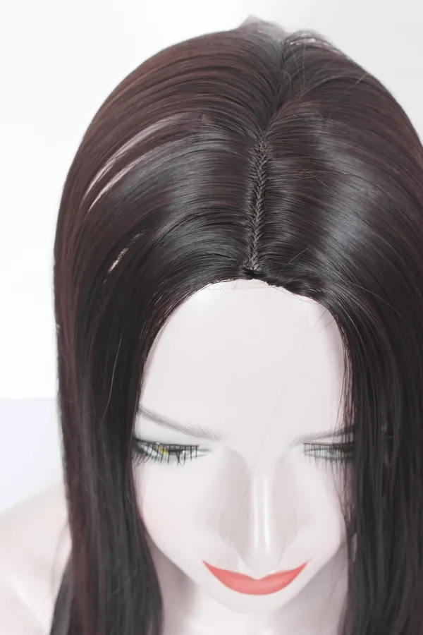 Dark_Brown_20_Inch_Long_2X4_Straight_&_Natural_Dark_Hair_Topper/Patch_For_Front_Baldness_Cover_Area_Feel_Synthetic_High_Fiber_For_Women