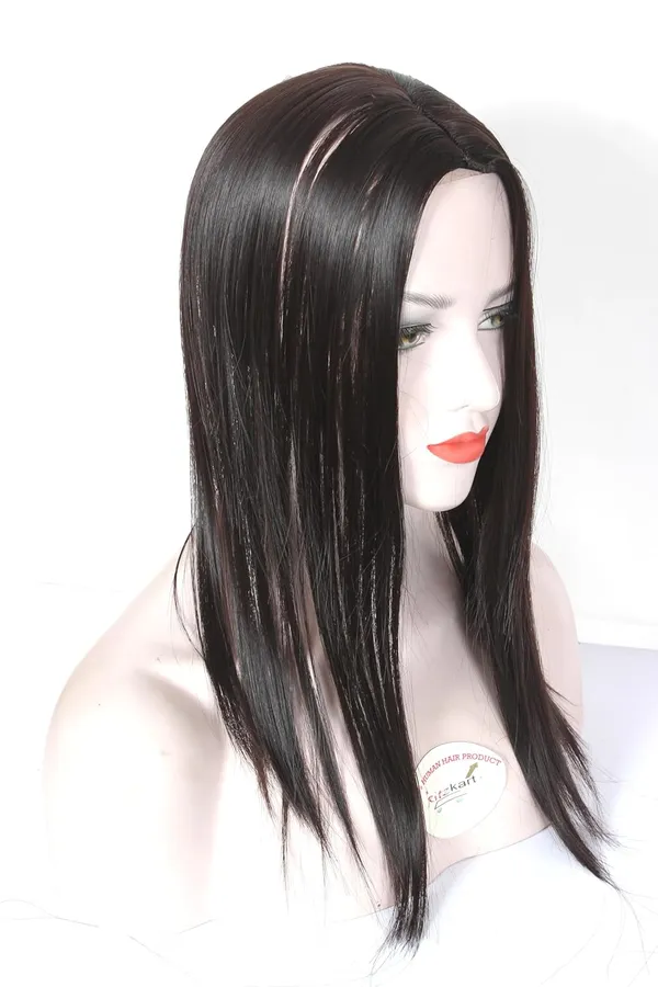 Dark_Brown_20_Inch_Long_2X4_Straight_&_Natural_Dark_Hair_Topper/Patch_For_Front_Baldness_Cover_Area_Feel_Synthetic_High_Fiber_For_Women