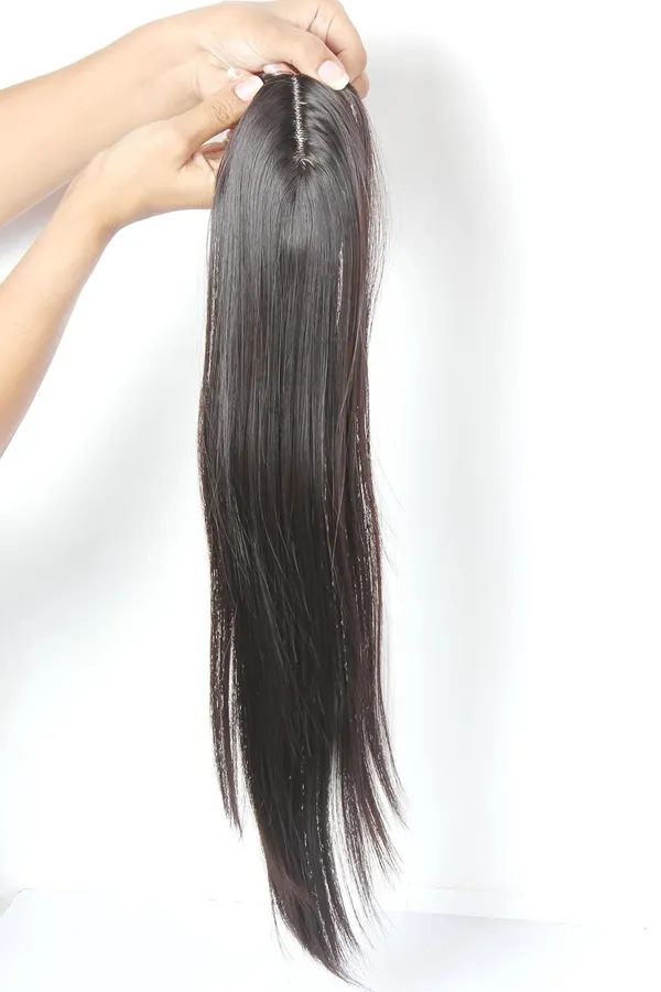 Dark_Brown_20_Inch_Long_2X4_Straight_&_Natural_Dark_Hair_Topper/Patch_For_Front_Baldness_Cover_Area_Feel_Synthetic_High_Fiber_For_Women