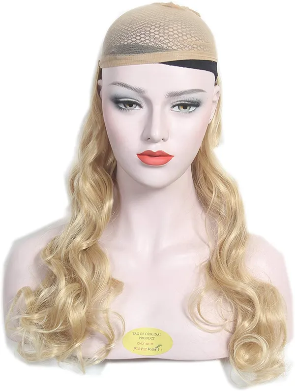 Blond_22_Inch_100%_Soft_&_Shiny_Curly_Long_Clip_On_Soft_Synthetic_Hair_Extension_For_Instant_Look_(Blond)_For_Women
