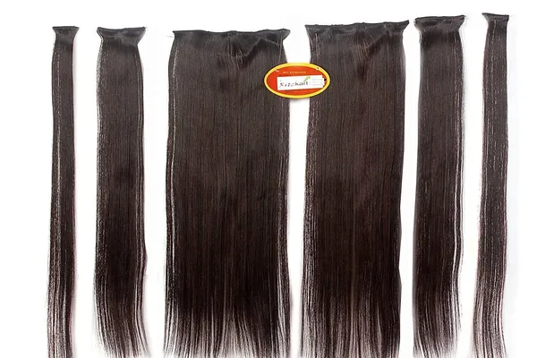Maroon_And_Black_Straight_6_Pc_Straight_Silky_&_Natural_Feeling_Long_Clip_On_Synthetic_Hair_Extension_For_Women