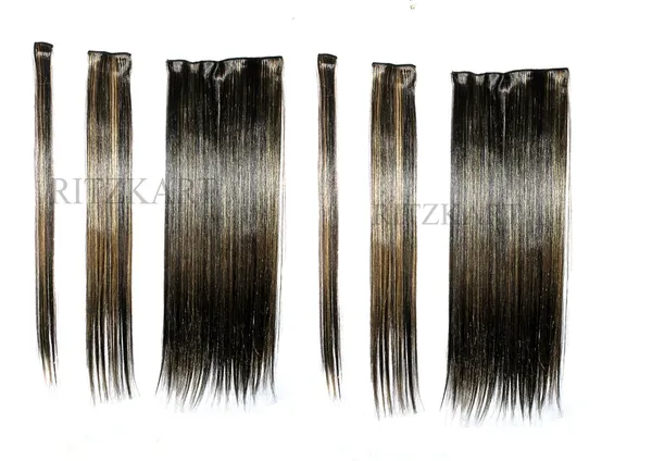Golden_And_Black_Straight_6_Pc_Straight_Silky_&_Natural_Feeling_Long_Clip_On_Synthetic_Hair_Extension_For_Women