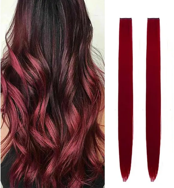 Maroon_Hair_Streaks_Synthetic_20-Inch_Maroon_Straight_Clip-On_Extensions_For_Instant_Highlights_Pack_Of_2_Perfect_&_Wo_Stylish_Hair_Makeover_Can_Be_Use_In_Party_&_Casual_For_Women