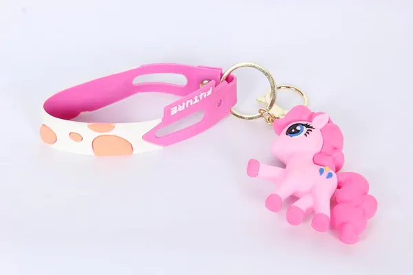 Pink_And_White_Cute_Big_Unicorn_Silicone_Soft_Material_Keychain/Key_Ring_Holders_For_Unicorn_Lovers_Suitable_Home_Keys_&_All_Travel_Essential_(Single_Pc)_White_For_Women