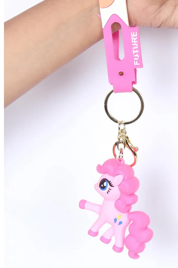 Pink_And_White_Cute_Big_Unicorn_Silicone_Soft_Material_Keychain/Key_Ring_Holders_For_Unicorn_Lovers_Suitable_Home_Keys_&_All_Travel_Essential_(Single_Pc)_White_For_Women