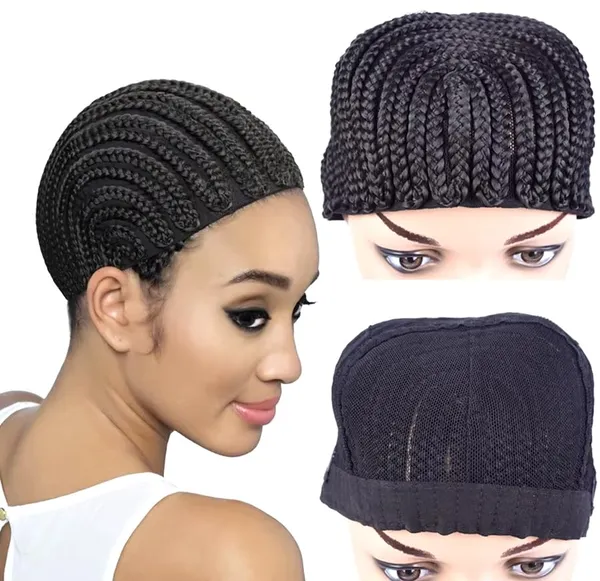 Black_1_Pc_Braided_Hair_Wig_Cap_?_Soft_&_Comfortable_Elastic_Design_With_Breathable_Holes_&_3_Clips_Attached_For_Secure_Comfortable_Fit_Perfect_For_Easy_Braids_And_Crochet_Hair_Wig_Making_For_Women